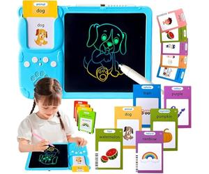 Croeve Talking Tablet,2025 New Verbio Talking-Tablet, 2-in-1 Voice Pad & Drawing Board, Plug & Play English Language System, Sight Words Flashcards for Interactive Learning (Blue-510 Words)