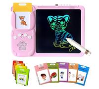 Croeve Talking Tablet, Verbio 2 in 1 Drawing Speaking Writing Tablet, Plug & Play Sight Words Talking Flashcards for Interactive Learning, Reading and English Speaking (Pink)