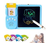 Croeve Talking Tablet, Verbio Talking Tablet, Plug & Play 2 in 1 Drawing Speaking Tablets with Bilingual Flashcards & LCD Writing Pad for Interactive Learning, Reading and English Speaking (Blue)