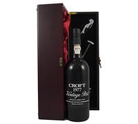 Croft Vintage Port 1977 in a silk lined wooden box with four wine accessories, 1 x 750ml