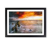 Crohy Head Sea Arch in Ireland Painting Framed Print | A2 Black Framed Wall Art | Ready to Hang | Modern Nautical Picture | Living Room Bedroom Lounge Office