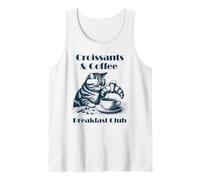 Croissant and Coffee Breakfast Club - Coffee Cat Tank Top