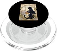 Croissant Black Cat Paris Eiffel Vintage Nouveau PopSockets PopGrip for MagSafe