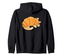 Croissant Cat Cute Pastry Animal Pun Art | Fun Cozy Bakery Zip Hoodie