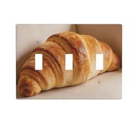 Croissant Cushion 3 Gang Switch Plate Cover-Unbreakable Polycarbonate Wall Plate, Heat Resistant Toggle Switch Decor for Home