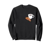 Croissant,Lipstick Mark on Coffee Cup,Bonjour Beautiful Lady Sweatshirt