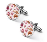 Croissant1 Cake Coffee Men's Alloy Classic Cufflinks | Stylish Cuff Links Formal Tuxedo Shirt Studs Suit Accessories Gifts