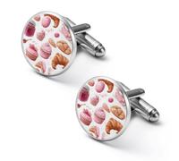 Croissant1 Cake Coffee Men's Alloy Classic Cufflinks | Stylish Cuff Links Formal Tuxedo Shirt Studs Suit Accessories Gifts