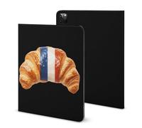 Croissants France Flag Compatible with iPad Protective Case with Pen Holder Book Style