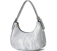 CROJUYI Small Crescent Shoulder Bags Purses for Women Retro Classic Clutch Hobo Tote Purse and Handbag Cute Crossbody Bags, R Silvery Grey, S