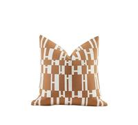 Croker Horse 2025 New 18x18'' inches Throw Pillow Cushion Covers - Caramel H Letter Chenille Jacquard Embroidery Luxury Modern Style Couch Sofa Bed Pillow Cover for Living Room Bedroom