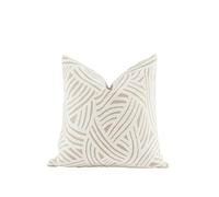Croker Horse 2025 New 20x20'' inches Throw Pillow Cushion Covers - Paradise Beige Color Chenille Jacquard Embroidery Luxury Modern Style Couch Sofa Bed Pillow Cover for Living Room Bedroom