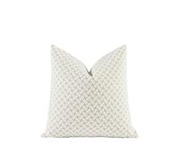 Croker Horse 2025 New 22x22'' inches Throw Pillow Cushion Covers - Woven Grid Beige Color Chenille Jacquard Embroidery Luxury Modern Style Couch Sofa Bed Pillow Cover for Living Room Bedroom