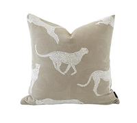 Croker Horse 20x20'' Inches Throw Pillow Cushion Cover - Leopard Pattern Chenille Jacquard Luxury Style Couch Sofa Pillow for Living Room Bedroom