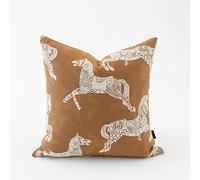 Croker Horse 20x20'' Inches Throw Pillow Cushion Cover - Luxury Palace Horse Pattern Chenille Embroidery Luxury Modern Fashion Style Couch Sofa Pillow for Living Room Bedroom