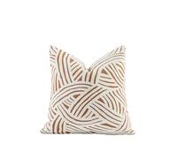 Croker Horse New 18x18'' inches Throw Pillow Cushion Covers - Paradise Orange Color Chenille Jacquard Embroidery Luxury Modern Style Couch Sofa Bed Pillow Cover for Living Room Bedroom