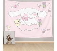 Crokiet Cute Cartoon Kawaii Aesthetic Anime Tapestry For Bedroom, Living Room, Teen Girl Room Decor - Pink Wall Decoration (50 x 60)