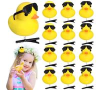 Croknit 12 Pcs Yellow Duck Hairpin Kawaii Cartoon Duck Hair Accessories Decorative Duck Hair Clips for Adults and Children for School Home Party Props (Sunglasses Style)