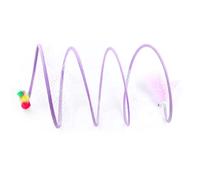 CROKZ Cat Tunnel Toy, 3-Level Foldable Polyester Cat Tunnel with Feather Toy, Teaser Mouse & Scratcher, Large Breeds, Indoor