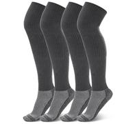 Croloose 2 Pair Men's Heavyweight Merino Wool Blend Boot Socks over the Knee Thermal Winter Tall Boot Socks for Men, Grey, One Size