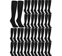 Croloose 24 Pcs Bulk Cotton Tube Sock Soft Moisture Wicking Unisex Sport Tube Sock for Homeless Donation Homeless Care Winter(Black)