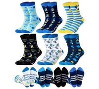 Croloose 6 Pairs Down Syndrome Socks Bulk World Down Syndrome Day Casual Low Cut Ankle Socks Blue Yellow Ribbon Awareness Gifts for Unisex School Publicity Charity Events Gifts Supplies