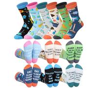 Croloose 6 Pairs Housekeeping Week Gifts Novelty Housekeeper Cotton Crew Socks Thank You Gift for Housekeeping Staff International Housekeepers Week Appreciation Favors