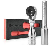 CROM 1/4" Mini Ratchet Wrench - Use as 1/4" Bit Ratchet, Extension, T Handle or 4" Micro Ratchet, Switch Switch, Magnetic Bit Holder, Small EDC Wrench