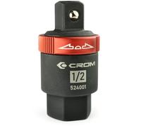 CROM Breaker Bar Ratchet Adapter - 1/2-Inch Ratcheting Adapter Converts Sliding T-Handle or Fixed Bar into a Reversible Ratchet with Anodized Switch Collar