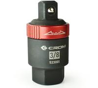 CROM Breaker Bar Ratchet Adapter - 3/8-Inch Ratcheting Adapter Converts Sliding T-Handle or Fixed Bar into a Reversible Ratchet with Anodized Switch Collar