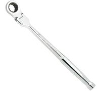 CROM Flex Head Ratchet Wrench - 10.5-Inch Long 17mm Flex Head 120-Tooth 12 Point Stubby Socket Ratchet Wrench, Compatible with 3/8" Drive Nano Impact Sockets (10.5 Inch 3/8" Drive)