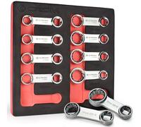 CROM Torque Adapter Extension Set - 12-Point Box End Torque Wrench Adapter with EVA Foam Tray, Made from Corrosion-Resistant CR-V Steel and Chrome Finish (Metric 10-Piece)