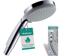 Croma 100 - water-saving shower head 9 l/min (EcoSmart), hand shower round ( 100 mm) with 4 sprays, with anti-limescale function, chrome