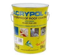 Cromar - Acrypol+ Flat Waterproof Roof Protection Coating With Fibre - White, 5Kg