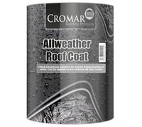 Cromar All Weather Roof Coat Paint Bitumen Waterproof Roof Compound - Black, 25L
