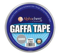 Cromar Alphachem Gaffa Tape - Silver, 50mm X 33M - Heavy Duty Fabric Cloth Tape - Super Sticky Gaffa Tape With High Adhesion
