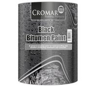 Cromar Bitumen Paint Waterproof Weatherproof Corrosion Resistant - Black, 25L