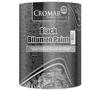 CROMAR Black Bitumen Paint - Waterproof and Weatherproof Protective Coating for Metal, Asphalt, Wood, and Concrete | 25L