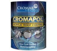 Cromar Black Cromapol Acrylic Waterproofing Roof Sealant Fibre Reinforced Roof Coat 2.5Kg