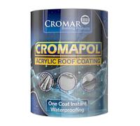 CROMAR Cromapol Fibre-Free Acrylic Roof Coating - Liquid Acrylic Waterproofing Solution | White - 1 KG