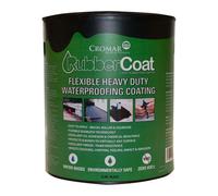 Cromar - Rubbercoat High-Performance Waterproof Coating - Flexible Heavy Duty Roof Waterproofing Coating Sealant - Black, 3.78L