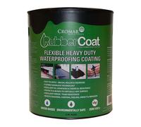 CROMAR - RubberCoat High-Performance Waterproof Coating | Flexible Heavy Duty Roof Waterproofing Coating Sealant for Concrete - Masonry - Wood - Brick - Metal Foam And More | Black - 3.78L