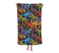 cromcu Dinosaur Beach Towel for Boys Dinosaur Bath Towel Print 32" x 52" Microfiber Pool Towel Super Soft Plush Cotton Dinosaur Towel