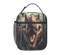 cromcu Insulated Lunch Box for Adults Kids Dinosaur Lunch Bag for Work,Picnic,School,Travel,Hiking, Beach or Fishing Polyester T-rex Dinosaur Lunch Box