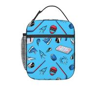 cromcu Insulated Lunch Box for Boys Kids Hockey Lunch Box for Work,Picnic,School,Travel,Hiking, Beach or Fishing Polyester Hockey Lunch Bag Hockey Sport