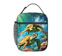 cromcu Insulated Lunch Box for Kids Boys Women Turtle Lunch Box for Work,Picnic,School,Travel,Hiking, Beach or Fishing Polyester Turtle Lunch Bag Sea Turtle Ocean Animal Nautical