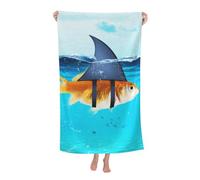 cromcu Shark Beach Towels for Adults Kids Quick Dry Microfiber Soft and Absorbent Bath Towel Outdoor Travel Oversized Beach Towel 32x52 Inch Funny Fish in Shark's Clothing