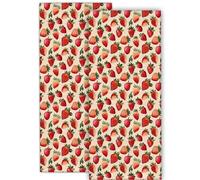 cromcu Strawberry Hand Towel for Bathroom 2 Pack,Soft Microfiber Polyester Face Towels Soft Absorbent for Spa Bath Gym Kitchen,Hand Towels Set Decorative Hotel Decor Gifts,14.5x28 Inch