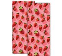 cromcu Strawberry Pink Hand Towel for Bathroom 2 Pack,Soft Microfiber Polyester Face Towels Soft Absorbent for Spa Bath Gym Kitchen,Hand Towels Set Decorative Hotel Decor Gifts,14.5x28 Inch