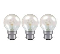 Crompton Lamps 15W Golfball B22 Dimmable Colourglazed Ip65 Warm White Clear (3 Pack)